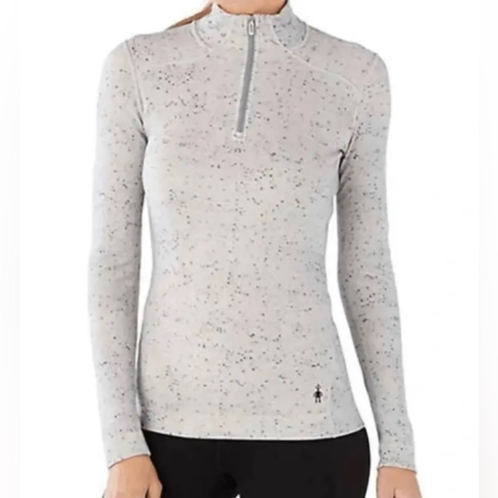 Smartwool Merino Wool 250 Quarter Zip Base Layer Top Women’s Gray Speckled XS